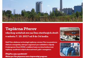 Zveme vás na den otevřených dveří do Teplárny Přerov