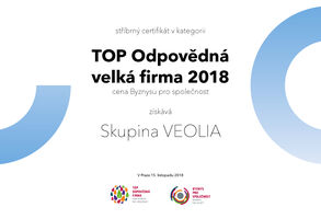 Skupina Veolia získala další ocenění za odpovědné podnikání