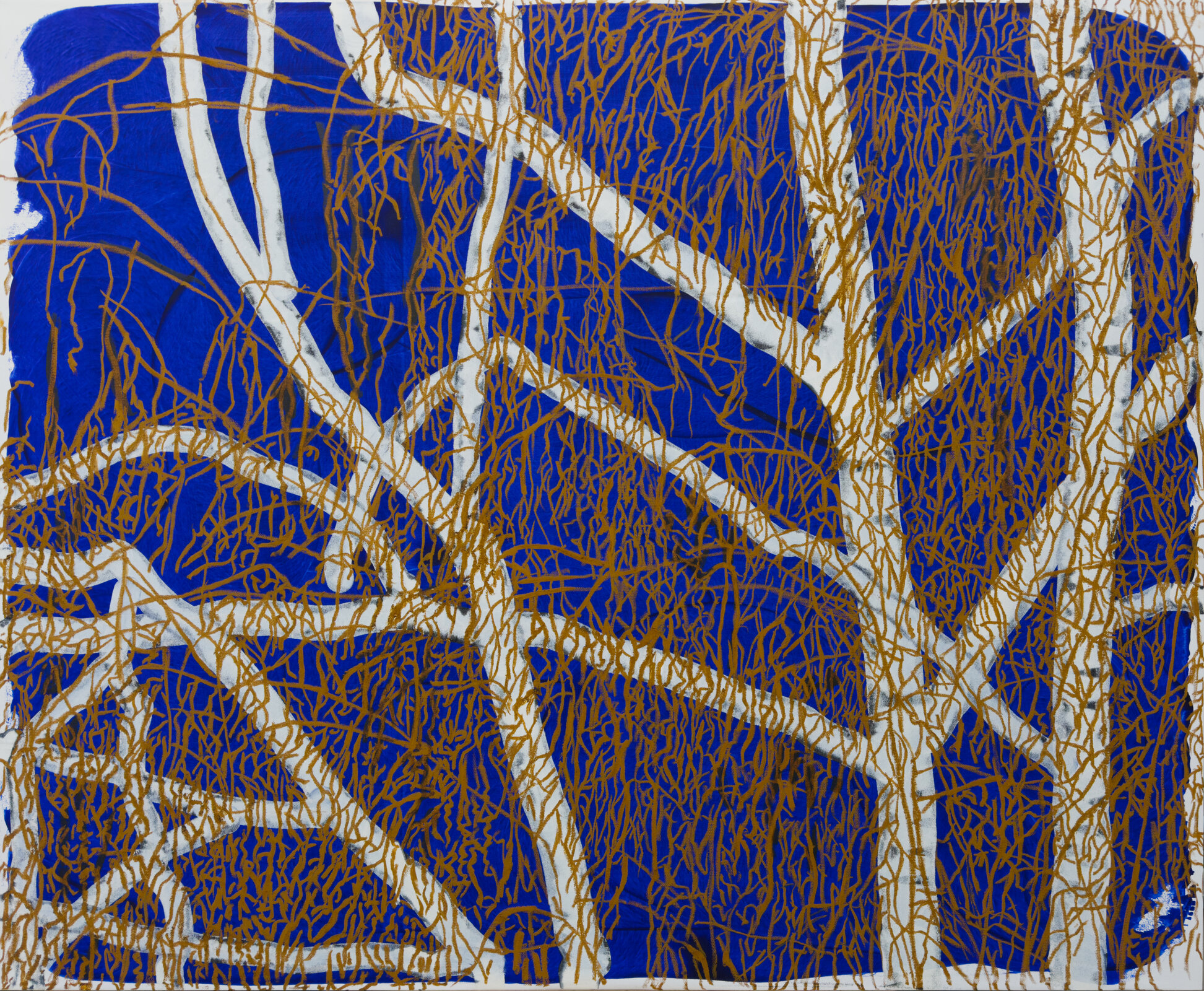 Vzpominka na babicku, 132 x 160 cm, Olej a gliter na platne, 2024
