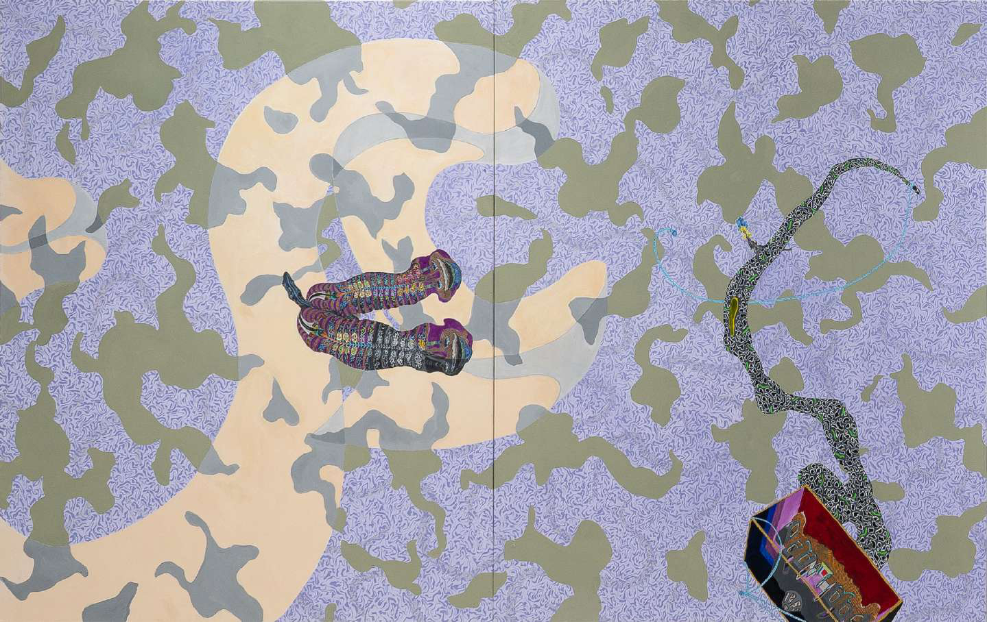 Mosseko III, 165 x 260 cm, olej na plátně, 2025 Mosseko III, 165 x 260 cm, olej na plátně, 2025