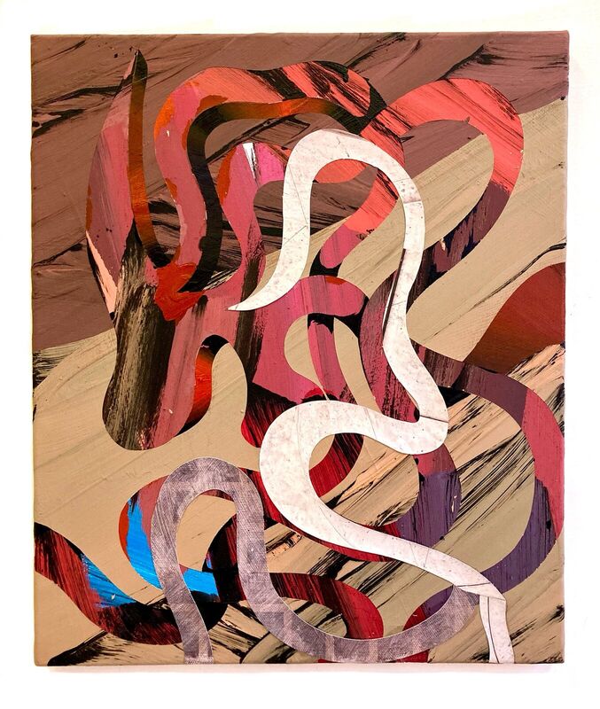 W 18., 65 x 55cm, směs médií na plátně, 2025 W 18., 65 x 55cm, směs médií na plátně, 2025