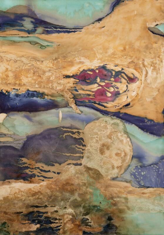 Organismus zahrady III, 200 x 140 cm, organická a anorganická barviva na plátně, 2024 Organismus zahrady III, 200 x 140 cm, organická a anorganická barviva na plátně, 2024