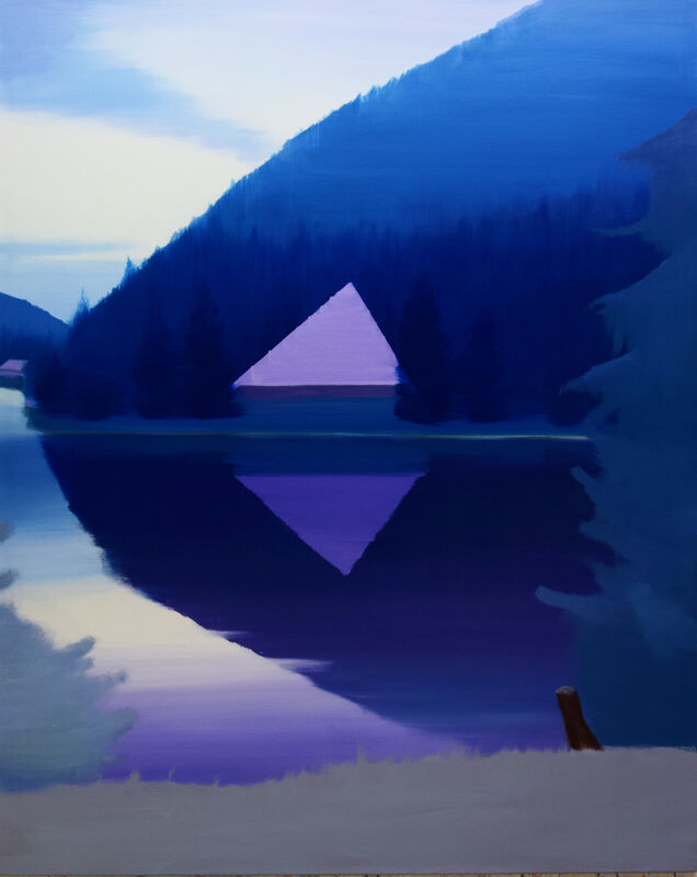 Černé jezero, 240 x 185 cm, akryl a olej na plátně, 2022 Černé jezero, 240 x 185 cm, akryl a olej na plátně, 2022